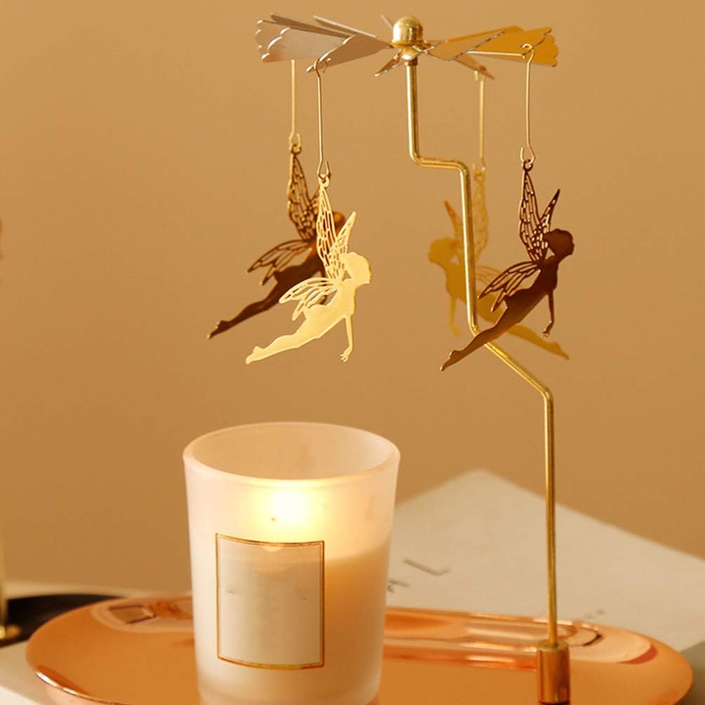 FRCOLOR 2pcs Rotating Candle Holder Elegant Swivel Candlestick for Home Decor Christmas and Weddings Unique Rack for Living and Table