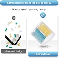 Vista 5 de Organizador de suplementos extra grande y pastillero portátil con 8 compartimentos, dispensador de medicamentos de doble capa, organizador mensual