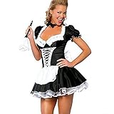 Discoball Ladies French Maid Costume Fancy Sexy Maid Outfit Cosplay Dress for Women