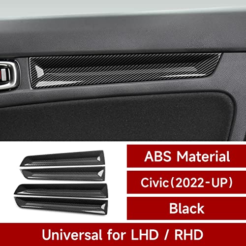 Image of Car Inner Door Handle Strips Cover Decals for 2022 2023 2024 2025 2026 Honda Civic 11th Gen Accessories ABS Carbon Fiber Interior Stickers