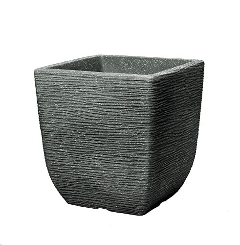 Stewart 249543 38 cm Cotswold Square Planter, Size LxWxH: 38x38x39 cm, Marble Green
