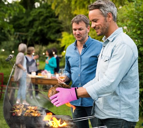 Image of KITCHEN PERFECTION S Silicone Smoker Oven Gloves -Extreme Heat Resistant BBQ Gloves -Handle Hot Food Right on Your Grill Fryer Pit|Waterproof Oven Mitts |Superior Value Set+3 Bonuses