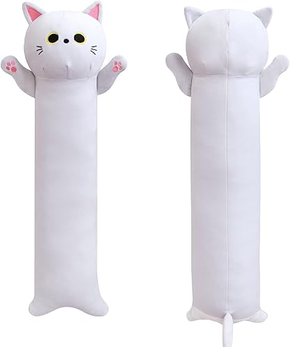 JIAJEGTGT Juguete de almohada de peluche para abrazar gatos  Juguete de almohada de animales de peluche 3D  Peluche de gato Kawaii  Almohada de