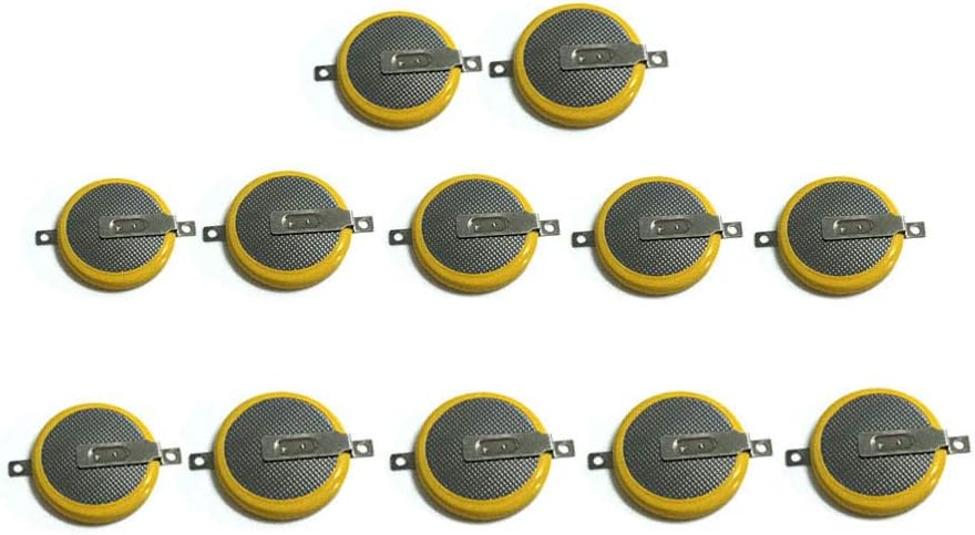 12 Pack Tabbed CR2025 Battery 3V Lithium CR2025 Batteries with Soldering Tabs for Red, Gold, Silver, and Crystal...