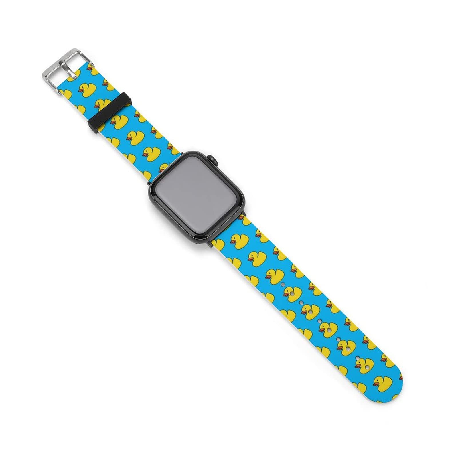 Rubber Duck Watch Band Compatible with Apple Watch 38mm 40mm 42mm 44mm Soft Silicone Strap Replacement for IWatch Series 7/6/5/4/3/2/1