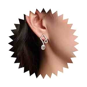 Amazon.com: Iaceble Crystal Music Note Earrings Eighth Note
