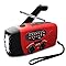 DIBAR Radio Solar de Emergencia con manivela portátil Dynamo Radiocon,Linterna LED,Radio Am/FM,batería de 2000mAh para Carga de teléfono movil,Senderismo,Camping Actividades al Aire Libre,Alarma SOS