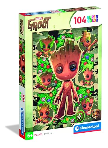 Clementoni Puzzle Enfant 104 Pièces Marvel Groot Marvel Fabriqué en Italie 25051 - vue 1