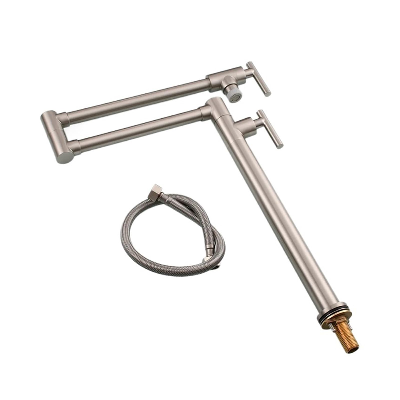 ZQFHSX Brass Commercial Kitchen Faucet Deck Mount Two Handle Folding Pot Filler Cold Water Only for Most Scenarios