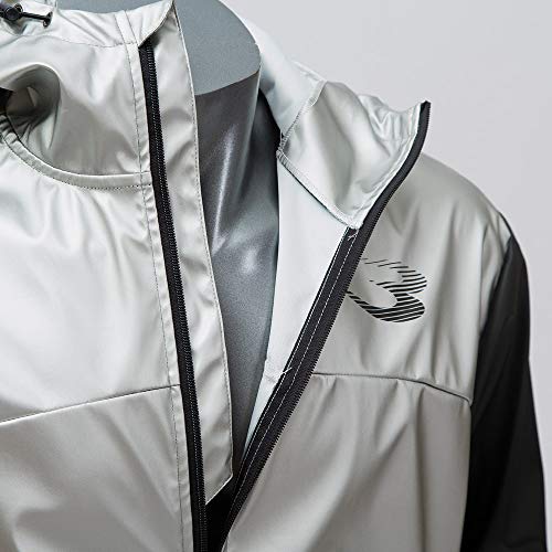 BODYMAKER(ボディメーカー) サウナスーツアクティブ12 ボクシング トレーニング ランニング ウォーキング マラソン デトックス ホットヨガ 太もも くびれ ジョギング ウインドブレーカー サウナスーツ ロングパンツ XL シルバー 5枚目