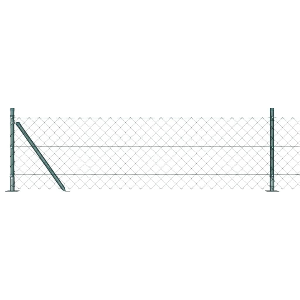Fence Post Green 10 x 0.6 m 60 x 60 mm Mesh Steel PVC Garden Border Outdoor Barrier Set Corrosion Resistant UV Protected Weatherproof DIY Fencing Kit for Terrace Patio Yard