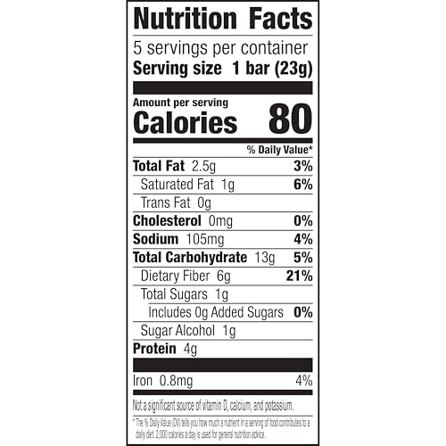 Fiber One 80 Calorie Chewy Bars, Chocolate Peanut Butter, Snack Bars, 5 Ct, 4.1 oz