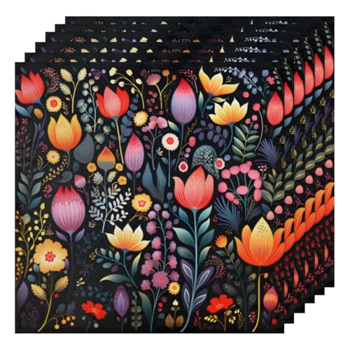 Juego de 6 Servilletas de Tela Multicolor 50.5x50.5 cm miniatura 1