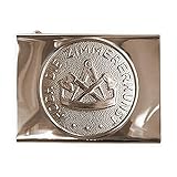 Gravurmanufaktur Berlin Zimmerer Handwerk & Zunft Koppelschloss - versch. Ausführungen/Embleme, Fuer-45mm-breite-Koppelguertel, Schloss silbern / Emblem silbern