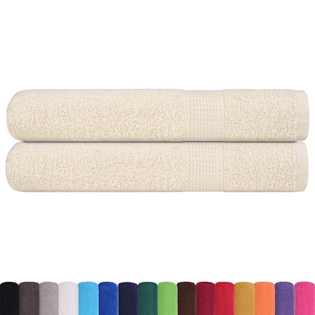 vidaXL Serviettes FROGN 2 pcs crème 100x200 cm 360 g/m² 100% Coton, Serviette de Plage, Serviette d'invité, Grande Serviette de Plage, Serviette de Bain