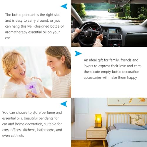 Difusor de ambientador de coche de vidrio negro de 30 piezas, frascos de perfume con fragancia de aceite esencial vacíos para coche, adornos colgantes para decoración del coche - imagen 7