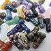LWQCHW 15pcs Gemstone Penis, Hand Carved Mini Crystal Penis Decor, Healing Stone, Rose Quartz/Amethyst/Obsidian Phallus, Jewelry Pendant DIY