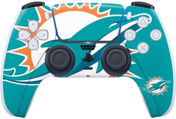 Skinit Decal Gaming Skin Compatible with PS5 Controller - Officially Licensed NFL Miami Dolphins Large Logo Design