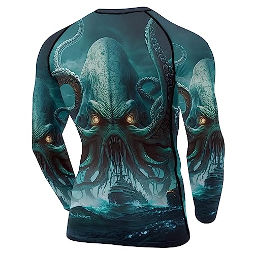 Kraken Compression Shirt Long Sleeve Baselayer Skins Rash Guard for MMA BJJ Jiu Jitsu3
