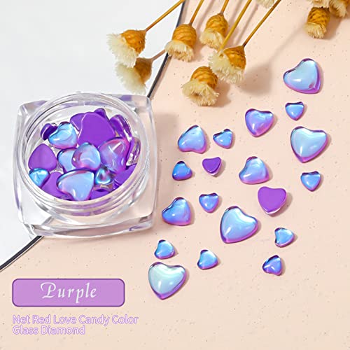 Newcraft 3D Cute Nail Charms, 80 Pcs Resin Heart Shape Crystal Rhinestones Of Nail Art Decorations, Ideal Nail Decal Decor Accessories #TOP3