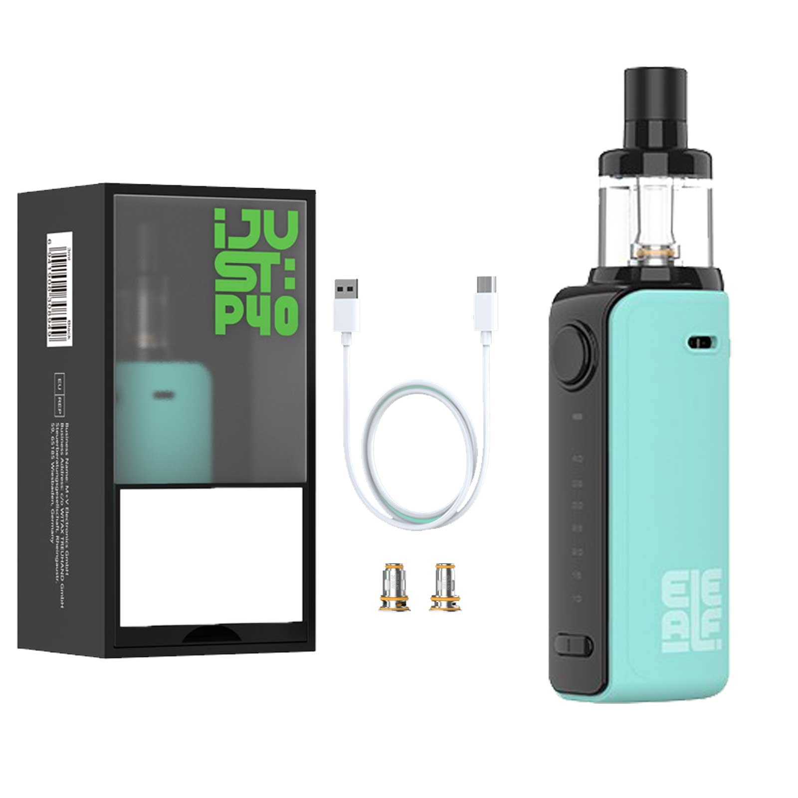 Eleaf iJust P40 Kit 40W Vaper Rechargeable Electronic Cigarette 1500mAh  with GTL 0.4ohm Coil and 0.8Ohm Coil USB-C, Tobacco Free, Nicotine Free:  Amazon.de: Elektronik & Foto