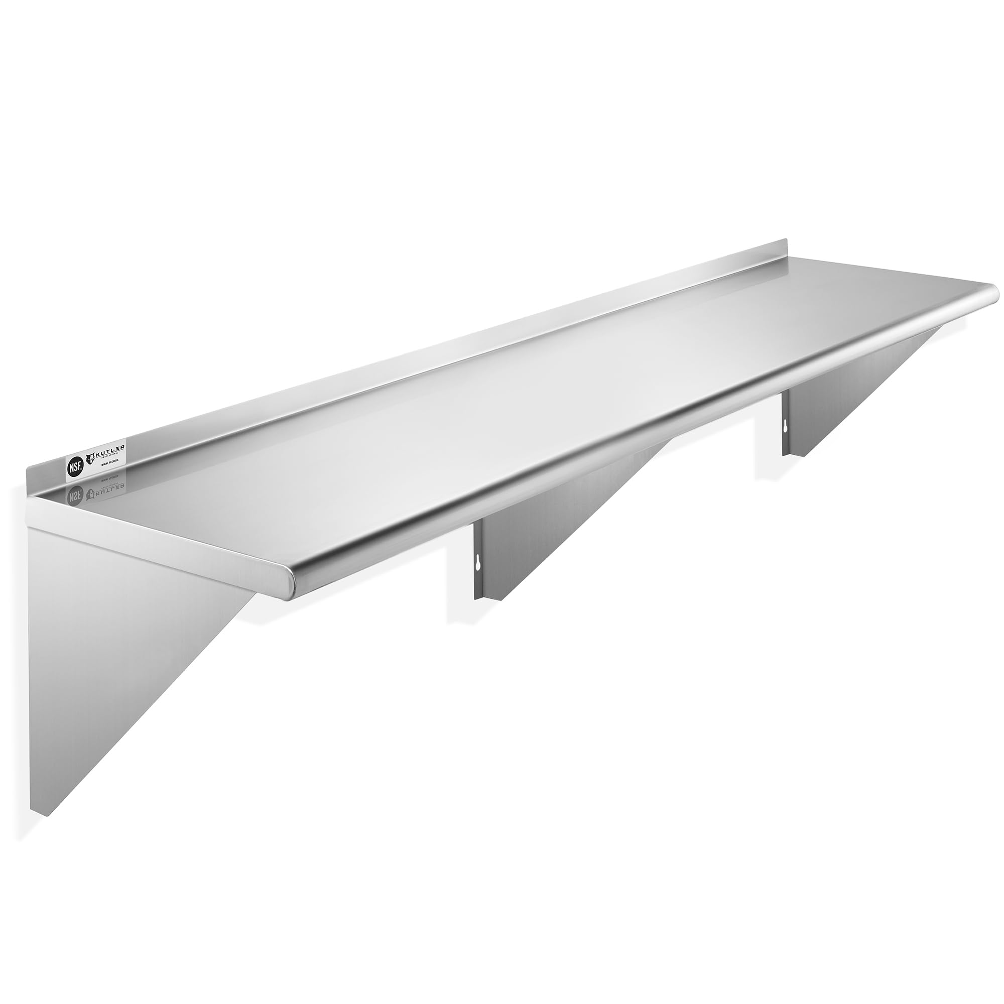 KUTLER Stainless Steel Shelf - 14" x 72", NSF Wall Mounted Shelves