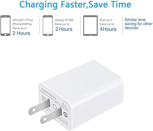 Miniatura 4 de Cargador de pared USB FOBSUNLAND ®. Enchufe de pared USB de 5 V 2 A, adaptador de corriente de CA compatible con iPhone, iPad, Samsung, tableta,
