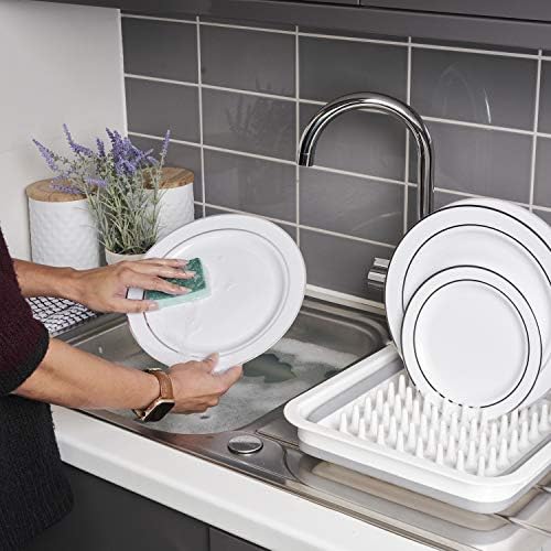 MATANA - 120 Unbreakable Multi-Use Silver Rimmed Plastic Dinner & Dessert Party Plates - 60 x 26cm, 60 x 19cm