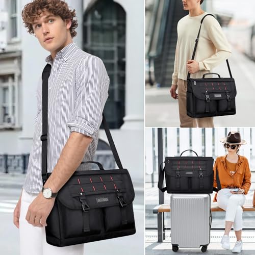 WITZMAN Carry on Travel Backpack for Men Airline Approved Convertible Nylon Duffle Backpack Luggage Bag and Messenger Bag Shoulder Bag with 15.6 inch Laptop and Crossbody Bags Lightweight4