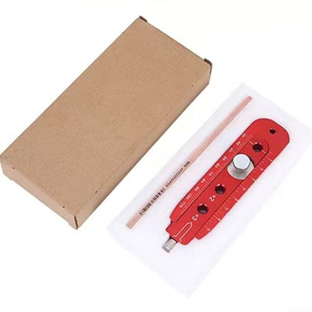 Präzisionszeichnung für Zirkel für Holzbearbeitung, Geometrie, Zeichnen, verstellbarer Stifthalter, Bögen, Kreise, Macher, Stahlspitze, 20,3 cm, Rot (340)