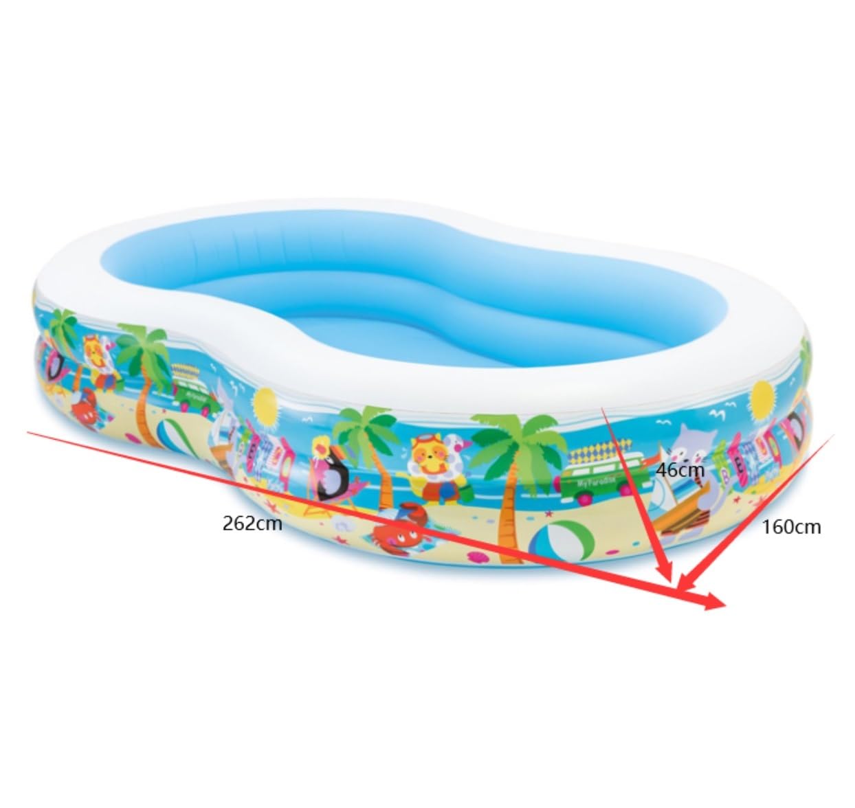 piscina gonfiabile, Piscina gonfiabile rettangolare, piscina for famiglie, da giardino, fuori terra, estiva for bambini