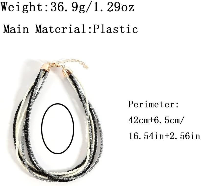 Colorful Multilayer Beaded Necklace Choker For Women Boho Statement Trendy Jewelry - Image 3