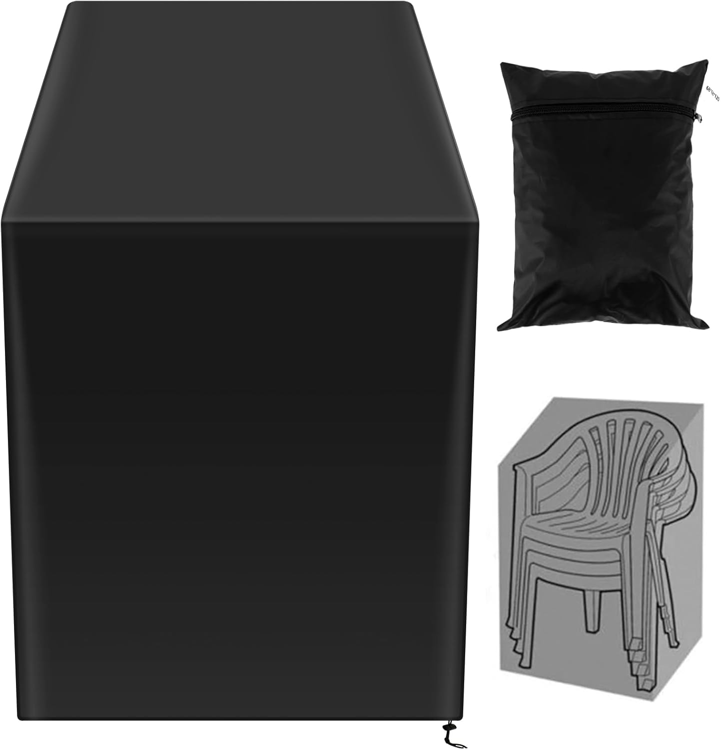 Stacking Patio Chair Cover with Storage Bag, 210D