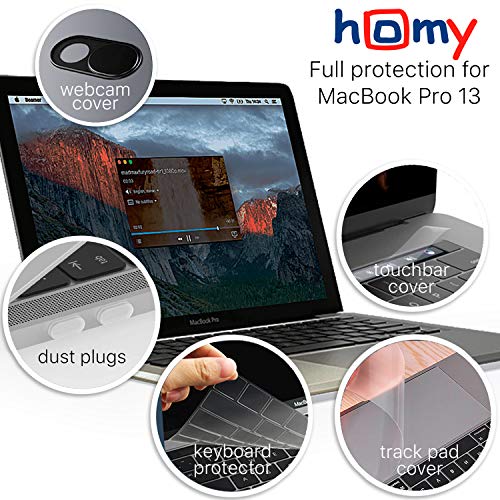 Homy Full Protection for MacBook Pro 13 inch 2016-2017-2018-2019: Keyboard Cover Ultra-Thin TPU