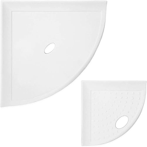 Questech Décor - Estante de ducha esquinero de 8 pulgadas y soporte de pies de ducha de 5 pulgadas, organizador de ducha de baño montado en la pared