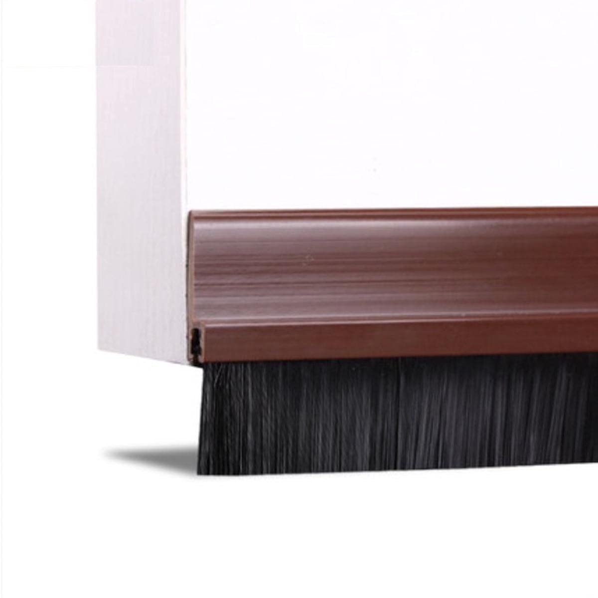 Guarnizioni per porte Spazzola autoadesiva Staccabile Smontabile 15 mm 2 cm 25 mm 3 cm 35 mm 4 cm 5 cm 55 mm - 10 cm Bianco Marrone Grano di legno-Nero, supporto adesivo, 40 mm, 50 cm x 2 pezzi