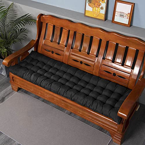 GGoty Coussin de Banc de Jardin 2/3 Places,Coussin de Banc de 8cm d'épaisseur,Coussin de Banc rectangulaire pour la Maison/Jardin/Chaise/balançoire/Patio (140x50cm,Noir)