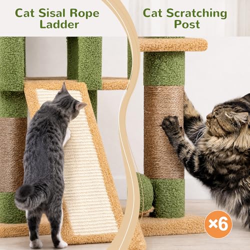 Heavy Duty Cat Tree for Large Cats with Scratching Posts & Cozy Condo - Image 6