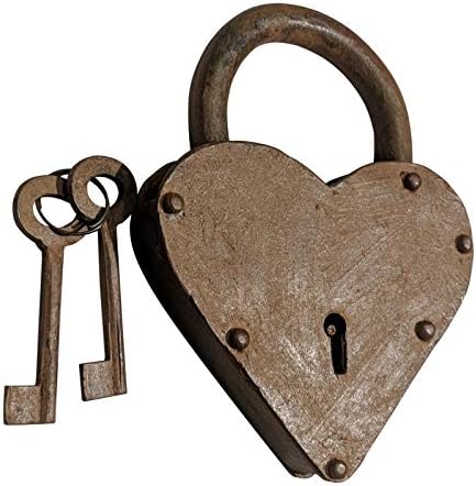 Adonai Hardware Ishiah Handmade Antique Iron Padlock (75mm, Oil Rubbed Black Living Finish)- Supplied as 2 Pieces per Pack
