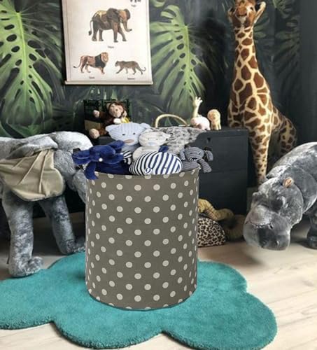 Huayee Storage Bin Laundry Hamper Clothes Basket Canvas Fabric Toy Box,Waterproof Coating Nursery Hamper With Handles,Gift Basket For Home,Office thumb #3