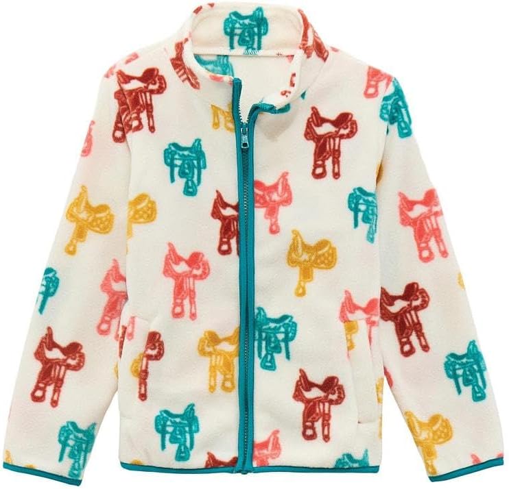 WranglerChaqueta polar con cremallera de niña de color blanco