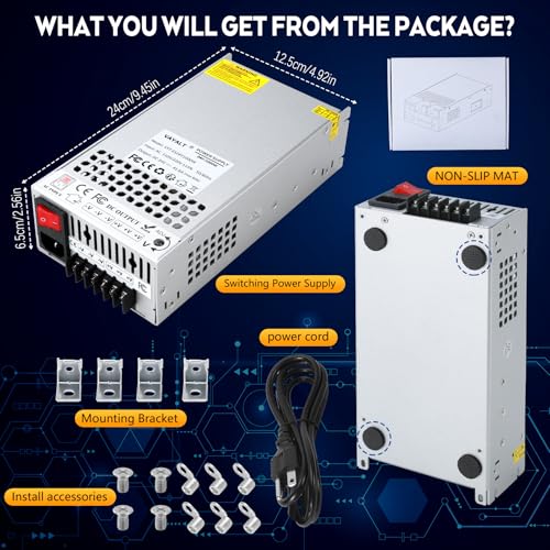 Image of VAYALT DC 24V 41.6A 1000W Switching Power Supply, 110V /220V AC to DC Converter, Universal Regulated Switching, 24V Power Supply for CCTV Camera System, 3D Printer, LED Strip, Computer Project