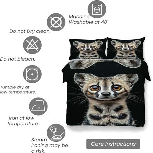 Housse de couette 160x200 animaux en microfibre douce avec fermeture éclair - 7