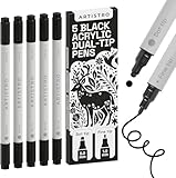 ARTISTRO 36 Dual-Tip Fabric Markers - Fabric Decorating Kit - Permanent for Clothes - No Bleed Pens for T-Shirts, Bags, Textile, Canvas, and More (Dot Tip and Fine Tip)
