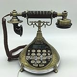 Téléphone à l'ancienne - Ce téléphone fonctionnel inclut des fonctionnalités modernes: la numérotation bouton-poussoir, récepteur réglable et commandes de volume, recomposition du dernier numéro, et une bague électronique claire.