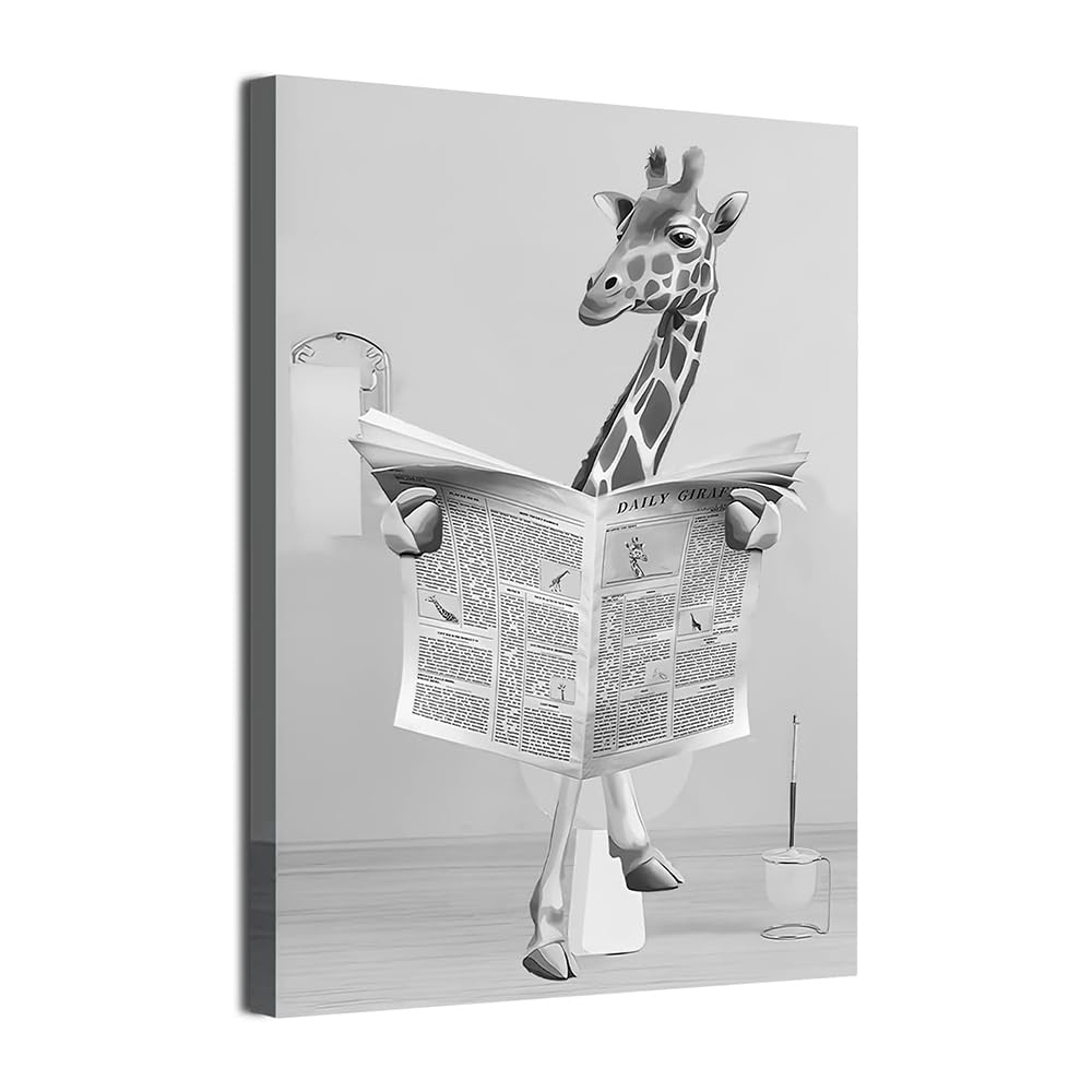 High Ground Cow Bathroom Decoration Pictures, Modern Black and White Animal Bathroom Wall Decoration Poster