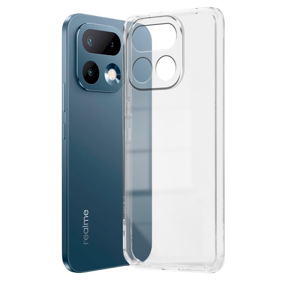 Image of Fashionury Crystal Clear Case for Realme 16 Pro 5G | Yellowing Resistance | Transparent TPU Silicone | Raised Camera Lips | Slim Transparent Cover