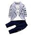Produktbild Bekleidung Longra 2pcs Kleinkind Baby Jungen Kinder Shirt Tops + Lange Hosen Kleidung Outfits Gentleman Jungen Kleidung Set(1-4Jahre) (100CM 3Jahre, Gray)