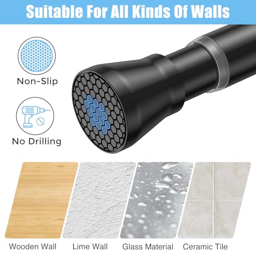 Tringles à rideaux réglables de 22 mm extensibles noir mat AIZESI - 4