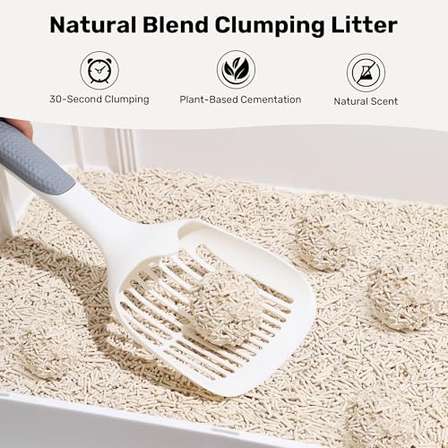Image of FUKUMARU Tofu Cat Litter - Natural Lightweight Bean Dregs & Corn Starch Cat Litter Pellets, 99.9% Dust Free Quick Clumping, Effective Odor Control, Flushable, Low Tracking, 32lb (8lb x 4 Bags)